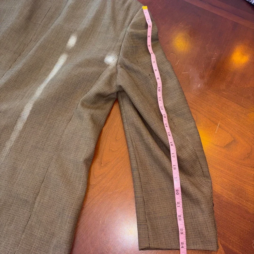 Tommy Hilfiger | Mens 46L | Pure Wool Brown‎ Houndstooth | Made in USA | Vintage